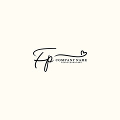 FP initials signature logo. Handwriting logo vector templates. Hand drawn Calligraphy lettering Vector illustration.