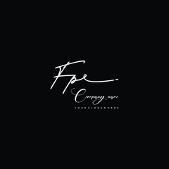 FP initials signature logo. Handwriting logo vector templates. Hand drawn Calligraphy lettering Vector illustration.