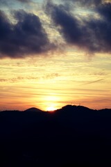 Fototapeta na wymiar spring sunset on the Euganean hills