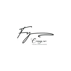 FY initials signature logo. Handwriting logo vector templates. Hand drawn Calligraphy lettering Vector illustration.