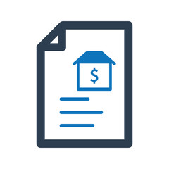 Property document icon. Home financial policy icon.