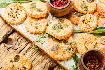 Cookies with herbs.