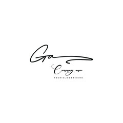 GA initials signature logo. Handwriting logo vector templates. Hand drawn Calligraphy lettering Vector illustration.