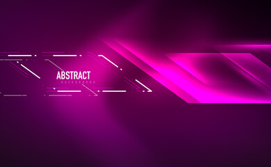 Dynamic neon shiny abstract background. Trendy abstract layout template for business or technology presentation, internet poster or web brochure cover, wallpaper