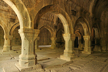 Fototapeta na wymiar Medieval Sanahin Monastery Complex, Founded in 10th Century, Lori Province, the Northern Region of Armenia