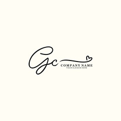 GC initials signature logo. Handwriting logo vector templates. Hand drawn Calligraphy lettering Vector illustration.