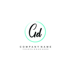 GD initials signature logo. Handwriting logo vector templates. Hand drawn Calligraphy lettering Vector illustration.
