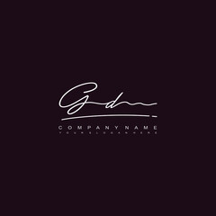 GD initials signature logo. Handwriting logo vector templates. Hand drawn Calligraphy lettering Vector illustration.
