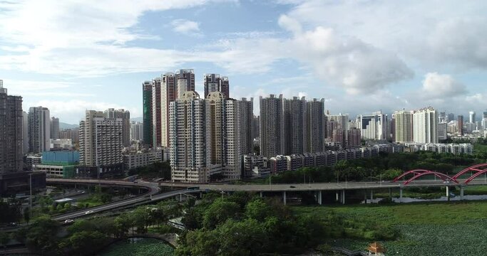 Aerial view of cityscape in Shenzhen city,China