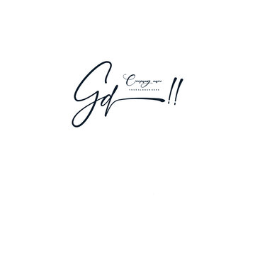 GD initials signature logo. Handwriting logo vector templates. Hand drawn Calligraphy lettering Vector illustration.
