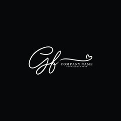 GF initials signature logo. Handwriting logo vector templates. Hand drawn Calligraphy lettering Vector illustration.

