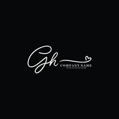 GH initials signature logo. Handwriting logo vector templates. Hand drawn Calligraphy lettering Vector illustration.
