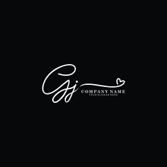 GJ initials signature logo. Handwriting logo vector templates. Hand drawn Calligraphy lettering Vector illustration.
