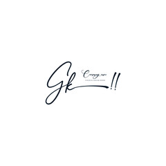 GK initials signature logo. Handwriting logo vector templates. Hand drawn Calligraphy lettering Vector illustration.
