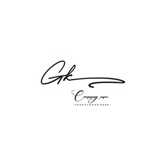 GK initials signature logo. Handwriting logo vector templates. Hand drawn Calligraphy lettering Vector illustration.
