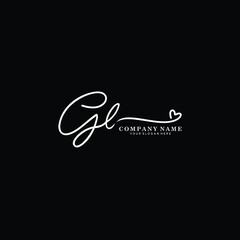 GL initials signature logo. Handwriting logo vector templates. Hand drawn Calligraphy lettering Vector illustration. © VOKE VICTORI