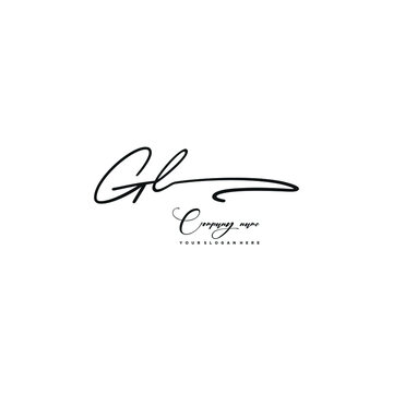 GL initials signature logo. Handwriting logo vector templates. Hand drawn Calligraphy lettering Vector illustration.
