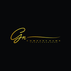GN initials signature logo. Handwriting logo vector templates. Hand drawn Calligraphy lettering Vector illustration.