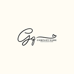 GQ initials signature logo. Handwriting logo vector templates. Hand drawn Calligraphy lettering Vector illustration.