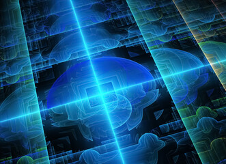 Abstract color dynamic background with lighting effect. Fractal texture. Fractal art