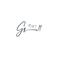 GR initials signature logo. Handwriting logo vector templates. Hand drawn Calligraphy lettering Vector illustration.