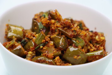 Brinjal or Egg plant dry fry, south Indian curry with roasted peanut powder
