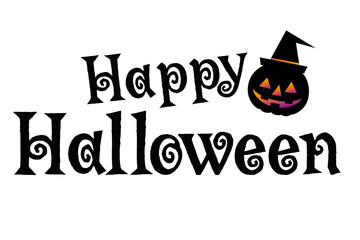 Happy Halloween ハロウィン用イラスト ハロウィンロゴ カボチャ Illustration For Halloween Wall Mural Globeds