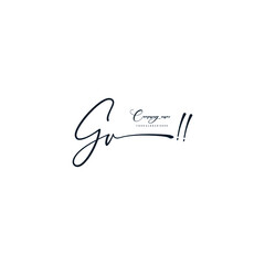 GV initials signature logo. Handwriting logo vector templates. Hand drawn Calligraphy lettering Vector illustration.