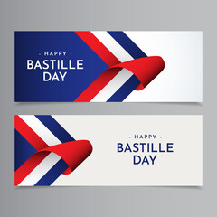 Happy Bastille Day Celebration Vector Template Design Illustration