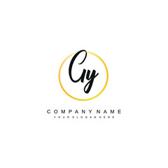 GY initials signature logo. Handwriting logo vector templates. Hand drawn Calligraphy lettering Vector illustration.