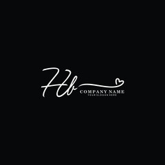 HB initials signature logo. Handwriting logo vector templates. Hand drawn Calligraphy lettering Vector illustration.