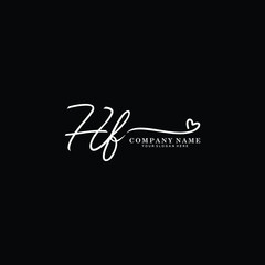 HF initials signature logo. Handwriting logo vector templates. Hand drawn Calligraphy lettering Vector illustration.