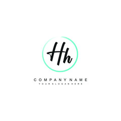 HH initials signature logo. Handwriting logo vector templates. Hand drawn Calligraphy lettering Vector illustration.