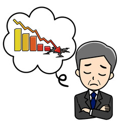 業績悪化で赤字に悩む男性（社長）