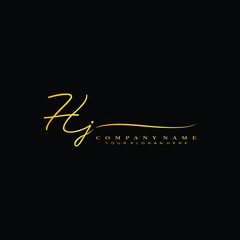 HJ initials signature logo. Handwriting logo vector templates. Hand drawn Calligraphy lettering Vector illustration.