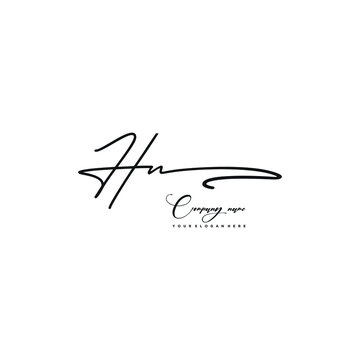 HN initials signature logo. Handwriting logo vector templates. Hand drawn Calligraphy lettering Vector illustration.