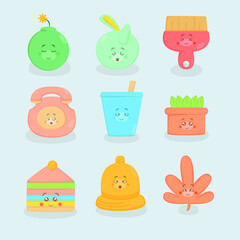 cute stickers icon hand drawn doodle colorful (4)