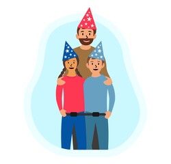 Happy Father day, Birthday  flat vector