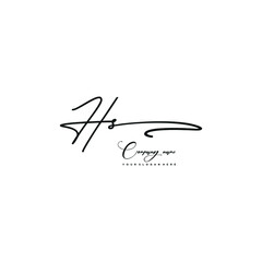 HS initials signature logo. Handwriting logo vector templates. Hand drawn Calligraphy lettering Vector illustration.