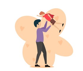 Happy fathers day flat vector illustration