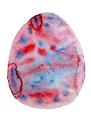 decorative water color red and blue easter egg 
