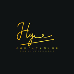 HY initials signature logo. Handwriting logo vector templates. Hand drawn Calligraphy lettering Vector illustration.