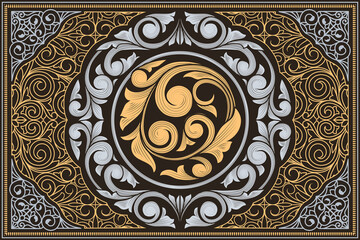 Decorative ornate retro design card