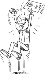 Cartoon man jumping for joy vector illustration