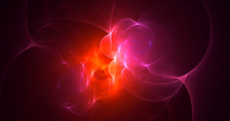 3D rendering abstract red fractal light background