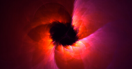 3D rendering abstract red fractal light background