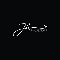 JH initials signature logo. Handwriting logo vector templates. Hand drawn Calligraphy lettering Vector illustration.