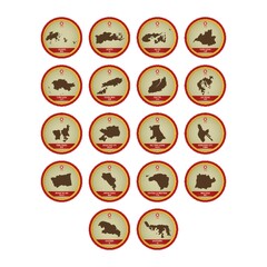 set of hong kong territory maps