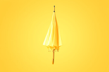Stylish umbrella on color background