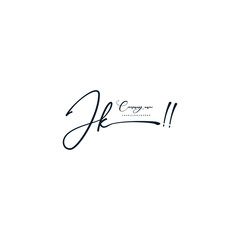 JK initials signature logo. Handwriting logo vector templates. Hand drawn Calligraphy lettering Vector illustration.